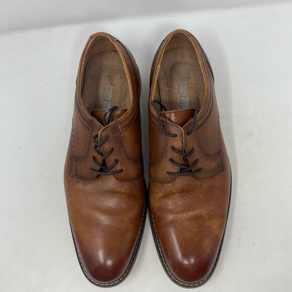 Stacy Adams Faulkner Cognac Oxford Dress Shoes Mens Size 8.5 - Picture 4 of 8